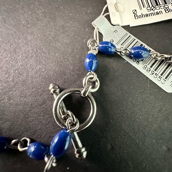 New Vintage Monet Bohemian Blues Silver Tone Beaded Necklace 24” New Old Stock - Picture 6 of 6